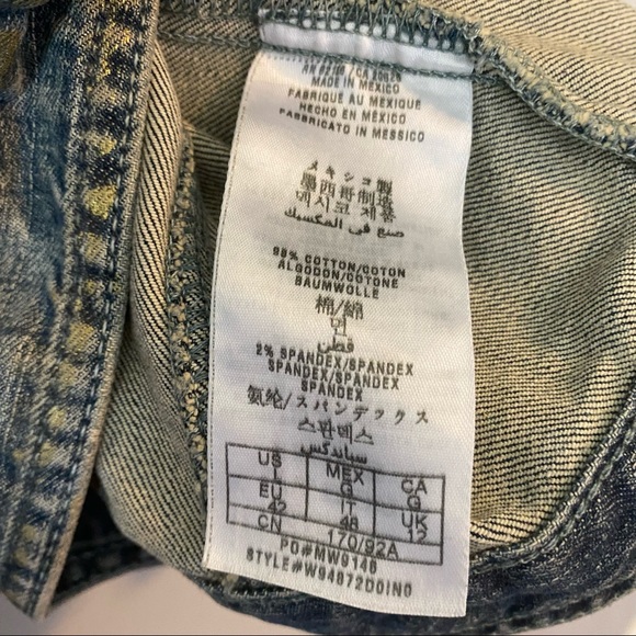 Guess jeans women gold splattered jean jacket. Size Large - Picture 15 of 15